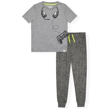 Sleep On It Big Boys' Short Sleeve Top And Printed Pajama Jogger Pants Set, 2-Piece 
