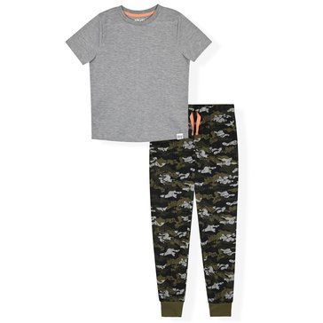 Sleep On it Big Boys' Short Sleeve Top And Printed Pajama Jogger Pants Set, 2-Piece 