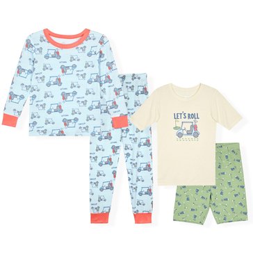 Sleep On It Little Boys' Golf Cart Tight Fit Bamboo Set, 4-Piece 