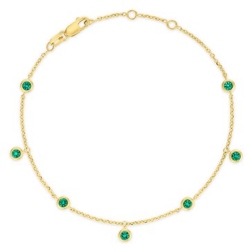 Created Emerald Dangling Bracelet