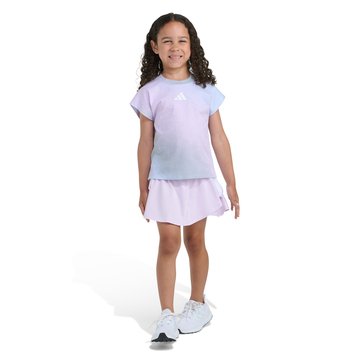 Adidas Little Girls' Sleeveless Box Tee and Faux Wrap Skort Set