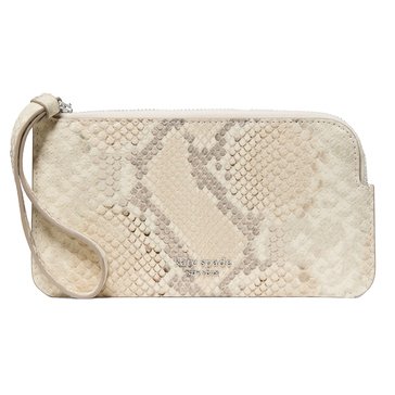 Kate Spade New York Zippy Snake Embossed Leather Small Wristlet