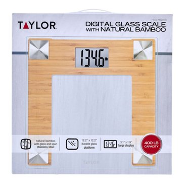 Taylor Digital Glass Scale with Natural Bamboo