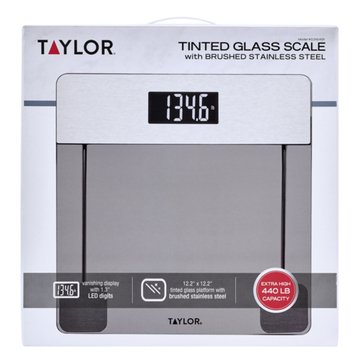 Taylor Tinted Glass Scale with Brushed Stainless Steel