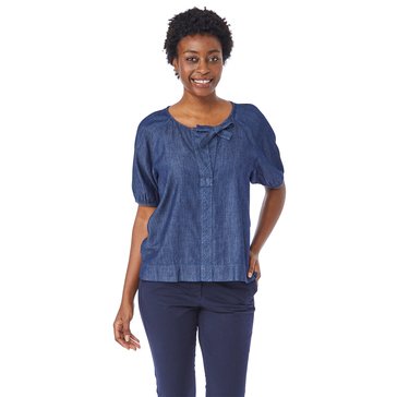 Nautica Women's Chambray Side Bow Blouse