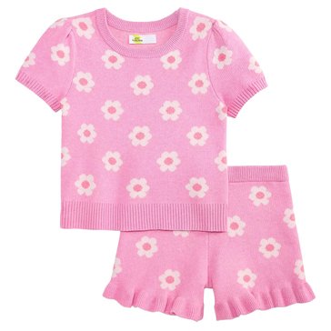 Wanderling Toddler Girls' Knit Flower Sweater Set