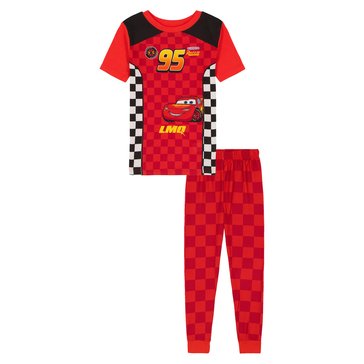 Cars Toddler Boys' 95 Race Suit Short Sleeve Tee and Long Pants Pajama Set