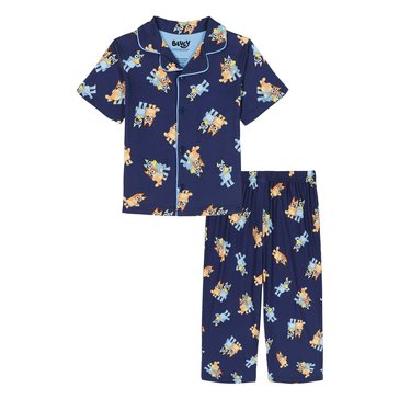Bluey Toddler Boys' Bluey Moves Short Sleeve Coat with Long Pants Pajama Set