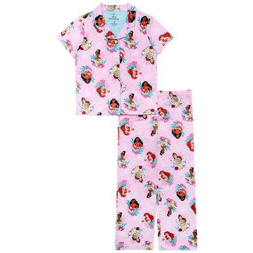 Disney Toddler Girls' Princess Royal Vacation Top with Long Pants Pajama Set