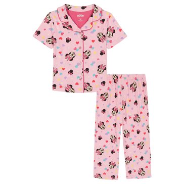 Minnie Mouse Toddler Girls' Minnie Floral Top with Long Pants Pajama Set