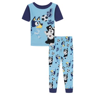 Bluey Baby Boys' Go Bluey Short Sleeve Top with Long Pants Pajama Set