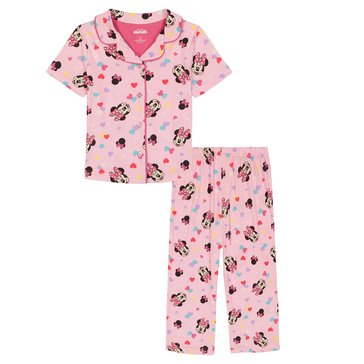Minnie Mouse Baby Girls' Minnie Floral Top with Long Pants Pajama Set