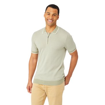 Eight Bells Men's Short Sleeve Tipped 3-Button Placket Sweater Polo