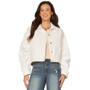 Democracy Women's Oversized Barrel Sleeve Hi-Lo Jean Jacket (Plus Size)