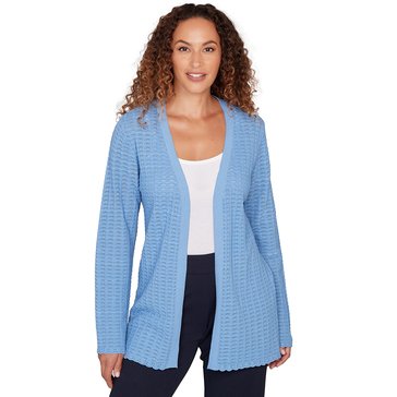 Emaline Women's Pointelle Long Sleeve Cardigan  (Petites)
