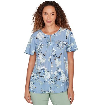 Emaline Women's Short Sleeve Printed Blouse