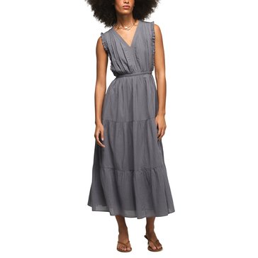 Lucky Brand Women's Lace Trim Tiered Midi Dress