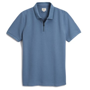 Eight Bells Men's Short Sleeve Ottoman Ribbed Textured Polo