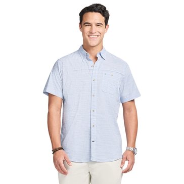 Izod Men's Short Sleeve Dockside Chambray Shirt