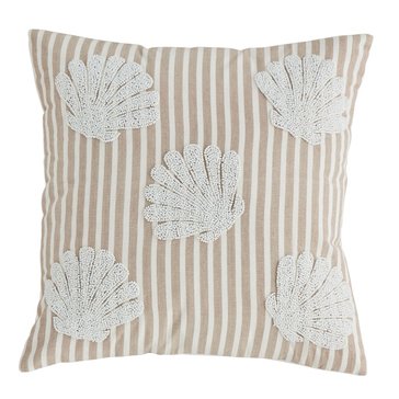 Mud Pie Shell Beaded Pillow