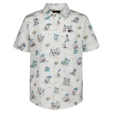 Quiksilver Little Boys' Surf Doodle Classic Button Down Shirt