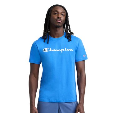 Champion Men's Crewneck Script Logo Jersey Tee
