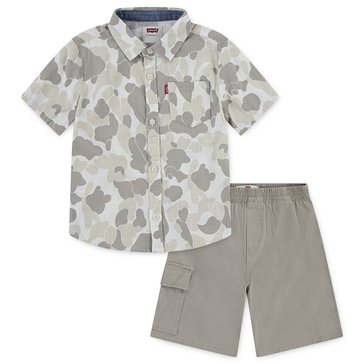 Levi's Little Boys' Woven Top And Cargo Shorts Set