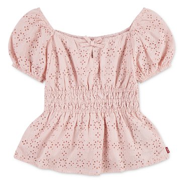 Levi's Little Girls' Eyelet Puff Sleeve Top