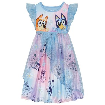 Bluey Toddler Girls' Bluey and Friends Short Sleeve Sleep Gown