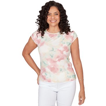 Emaline Women's Sleeveless Marbled Cloud Blouse (Petites)