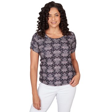 Emaline Women's Elegant Scroll Knit Top (Petites)