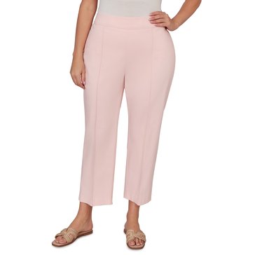 Emaline Women's Solid Tech Stretch Pants with Seaming Details (Plus Size)