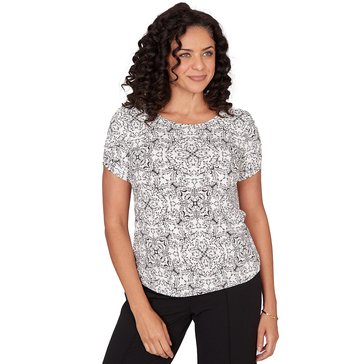 Emaline Women's Elegant Scroll Knit Top (Plus Size)