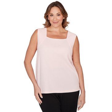 Emaline Women's Sleeveless Square Neck Textured Knit Top (Plus Size)