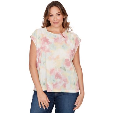 Emaline Women's Sleeveless Marbled Cloud Blouse (Plus Size)