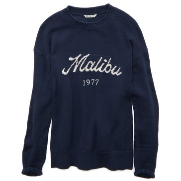 AE Women's Oversized Crew Neck Graphic Sweater