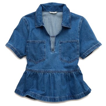 AE Women's Denim Popover Top