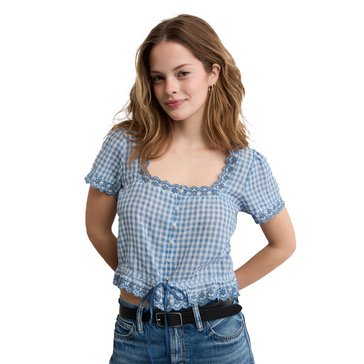 AE Women's Square Neck Button Up Blouse