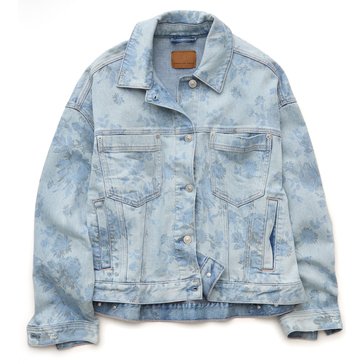AE Women's Floral Swing Denim Jacket