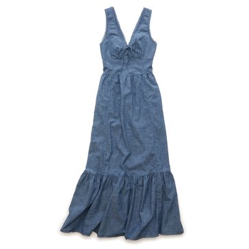 AE Women's Tie Front V-Neck Midi Dress