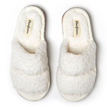 Dearfoams Women's Natalia Teddy Double Band Slide