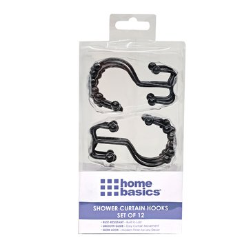 Home Basics 12-Piece Shower Curtain Hooks