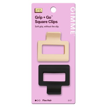 Gimme Beauty Extra Grip Fine Hair Sqaure Claw Clips, 2-Count