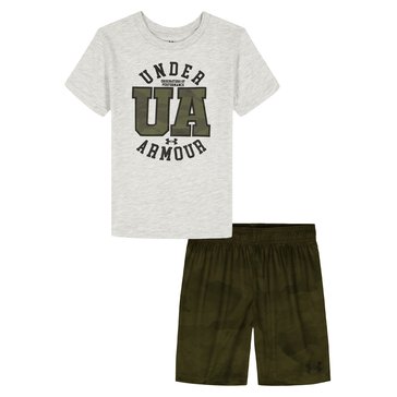 Under Armour Little Boys' Tech Printed Short Sleeve Set