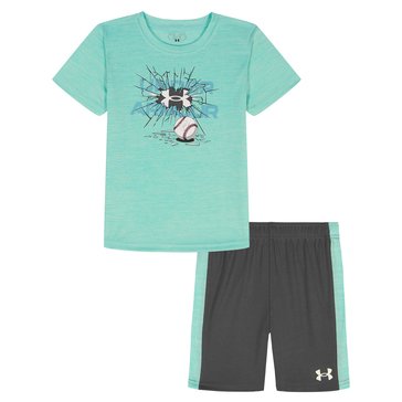 Under Armour Little Boys' Tech Break Ball Short Sleeve Set