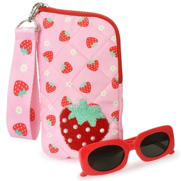 OMG Accessories Girls' Berry Zip Around Case And Sunglass