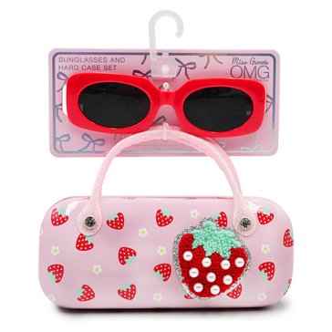 OMG Accessories Girls' Strawberry Case And Sunglass