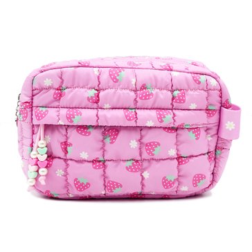 OMG Accessories Girls' Strawberry Print Scrunch Pouch