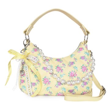 OMG Accessories Girls' Floral Quilted Mini Hobo