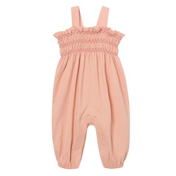 Gerber Baby Girls' Smocked Long Leg Romper